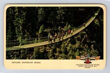 North Vancouver British Columbia-Canada, Suspension Bridge, Vintage Postcard picture
