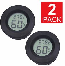2 Pack Digital Cigar Humidor Hygrometer Thermometer Temperature Round picture