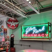 Large original skin (refurbished neon) vintage  advertising Glen Park Pharmacy  picture