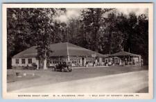 1920's KENNETT SQUARE PA WAYWOOD SHADY CAMP GAS SERVICE STATION PUMPS POSTCARD picture