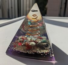 ORGONE GEMSTONE LARGE PYRAMID ORGONITE 5g Radiation Protection Electropollution picture