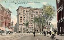 c1910 Court Street Mutual Life Insurance Building Bicycles Binghamton NY P486 picture