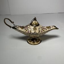 You're Very Own Aladdin Genie In The Bottle Lamp Vintage Brass & Enamel Persian picture