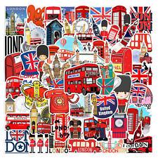 50x British Flag Sticker Union Jack London Red Buses Sticker For Luggage Window  picture