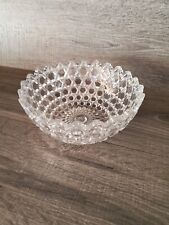 Vintage Clear Crystal Cut Glass Bowl; Sharkbite Rim and Criss-cross Pattern  picture