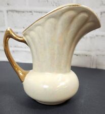 VTG Pearl Lusterware Pitcher Vase  Iridescent 22K Gold Trip #618 1940s picture