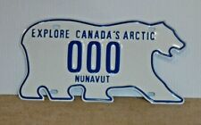 Nunavut Canada Arctic Sample License Plate Tin Bear  1999 Mint picture