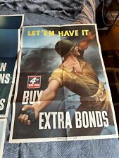 let 'em have it 4th war loan buy extra bonds poster WWII World war two picture