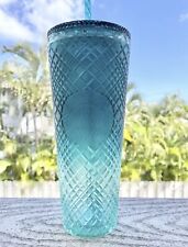 Starbucks 2023 Spring Teal Jeweled Green Blue Ombre Cold Cup Tumbler 24oz NEW picture