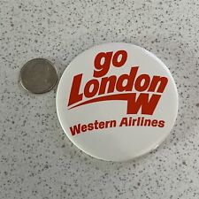 Western Airlines Go London Vintage Pin Pinback Button #45791 picture