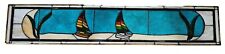 Large Vintage Stainglass Panel 51 X 9.5 Rainbow Sails Nautical Maritime picture