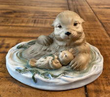 Endangered Species California Sea Otters Figurine Sadako Mano 6.5”W 4”T picture
