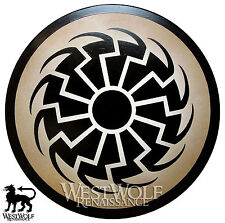 Round Black Sun Viking Shield -- sca/larp/medieval/dark ages/wooden/armor/sheild picture