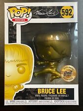 Funko POP Bruce Lee Game Of Death Flying Kick Gold SDCC Bait Exclusive #592 picture