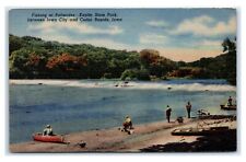Postcard Fishing at Palisades - Kepler State Park, IA City & Cedar Rapids MA11 picture