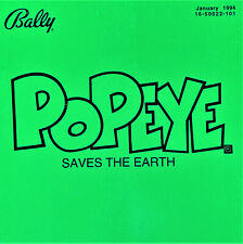 Bally Popeye Saves the Earth Pinball Machine Game Manual Schematics ORIGINAL picture