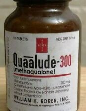 Vintage Medicine Hand Crafted Bottle w/Blk Lid, Quaalude, Rorer (EMPTY COPY) picture