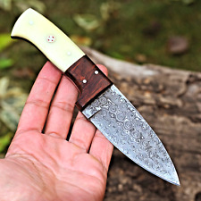EDC HandMade Damascus Hunting Skinning Knife - Hand Forged Damascus Steel ss36 picture