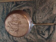 Vintage Copper Skillet frying pan Brass Handle 10” Collectible picture