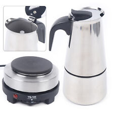 Moka Pot Coffee Maker Espresso 4/6/9cup Stovetop Stainless with Electric Stove picture