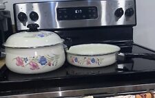 Country Flower Vintage Casserole Dish And Pan Set  picture