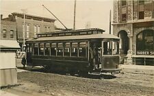 Postcard RPPC C-1910 Winfield Texas Trolley street view conductor 23-11170 picture