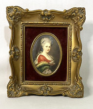 Vintage Cameo Creation Victorian Ornate Convex Velvet Frame Art Portrait picture