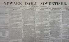 Newark Daily Advertiser Newspaper California Gold Mine Sacramento Bloodshed 1850 picture