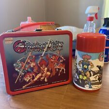 1985 Aladdin Thundercats Metal Lunch Box w/ Thermos Vintage Lunchbox picture