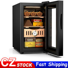 25L Electronic Cigar Cooler Humidor Cedar Wood Shelf Storage 200 Capacity US/EU picture