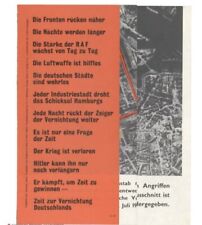 WW2 Allied Dropped Anti-German Propaganda Leaflet “War On Hamburg” picture