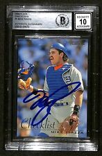Mike Piazza Autographed 1996 Fleer Card Los Angeles Dodgers HOF Auto 10 BECKETT picture