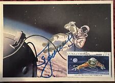1st Space Walk Alexei Leonov Cosmonaut Russian Postcard Autographed JSA LOA picture