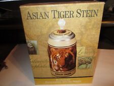 1990 Budweiser Endangered Species Series Asian Tiger Beer Stein COA  IN BOX picture
