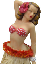 Hawaiian Dashboard Doll: Vintage Brunette Hula Girl Dancer In Pose, 6.5” picture