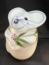 Mouse Kitchen Tool Shaker Container Dispenser Ceramic Hand Painted Floral VTG picture
