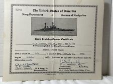 U.S. NAVY 1941 WWII Training Course Certificate ZEBOTT FAIRLAMB GORTON Florida picture