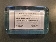 RARE VINTAGE GEORGE GIBBS LTD GUN ADVERTISING HEAVY GLASS PAPERWEIGHT picture
