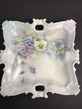 Vintage Signed Hand Painted Tray Plate Dish 7x 1 inch Jewelry Candy Keys Trinket picture