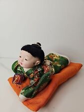 Vintage Adorable Japanese Ichimatsu Lying Crawling Baby Doll. Porcelain 1960s picture