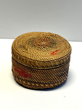 Antique Nootka Northwest Coast Native American Indian Lidded Basket; Lot 17 picture
