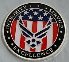 * USAF U.S. Air Force Veteran Commemorative Red White & Blue Challenge Coin. picture