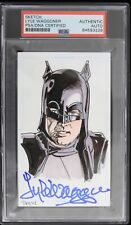 1966 Batman Screen Test Lyle Waggoner Batman Signed 3x5 Sketch (PSA/DNA Slabbed) picture