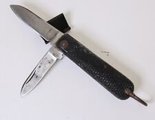 Vintage Maleham & Yeomans Black Checkered British Military ? Pocket Clasp Knife picture