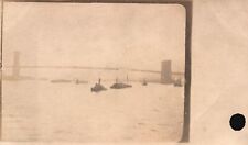 Vintage Postcard 1900's View of Ships Seawater Ocean Long Bridge RPPC picture