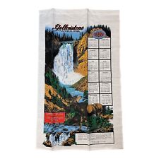 Vintage 1998 Yellowstone National Park Linen Calendar Tea Towel picture
