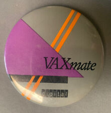 Vintage 80s Vaxmate Digital Pinback Button Pin Personal Computer IBM PC Intel picture