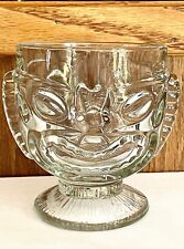Vtg Walt Disney Parks Tiki Bar Glass Cup Mug Happy/Sad Face Trader Sam 4 Pc Set picture
