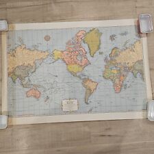 Vintage Map Rand McNally Cosmopolitan World Map 1940s And Ship Tube From Company picture