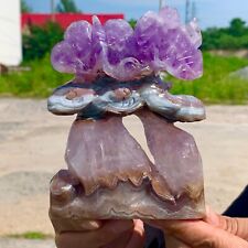 381GNatural Dream Amethyst Crystal Handcarved Octopus Therapy picture